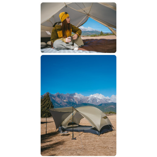 Палатка двухместная ультралегкая Naturehike Mongar UL CNK2550WS016, коричневая