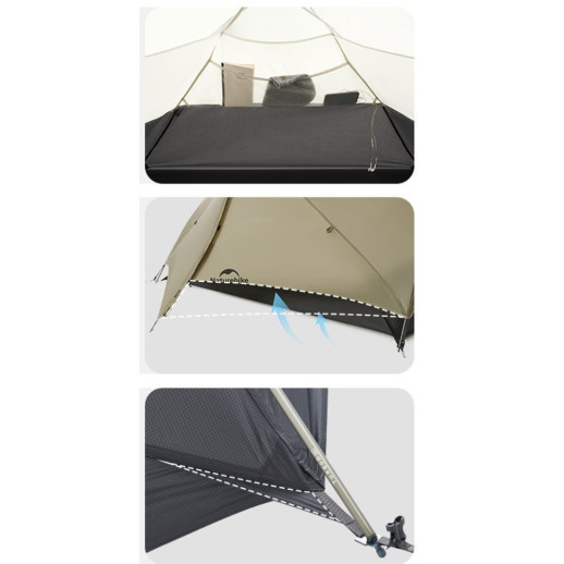 Палатка двухместная ультралегкая Naturehike Mongar UL CNK2550WS016, коричневая