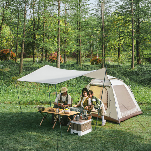 Палатка трехместная автоматическая с тентом Naturehike Ango Picnic CNK2450WS021, коричневая