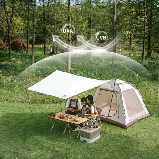 Палатка трехместная автоматическая с тентом Naturehike Ango Picnic CNK2450WS021, коричневая