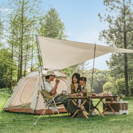 Палатка трехместная автоматическая с тентом Naturehike Ango Picnic CNK2450WS021, коричневая