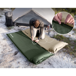 Матрас с подушкой ортопедический одноместный Naturehike CNK2450WS020, самонадувающийся, 200х63х10 см, темно-зеленый