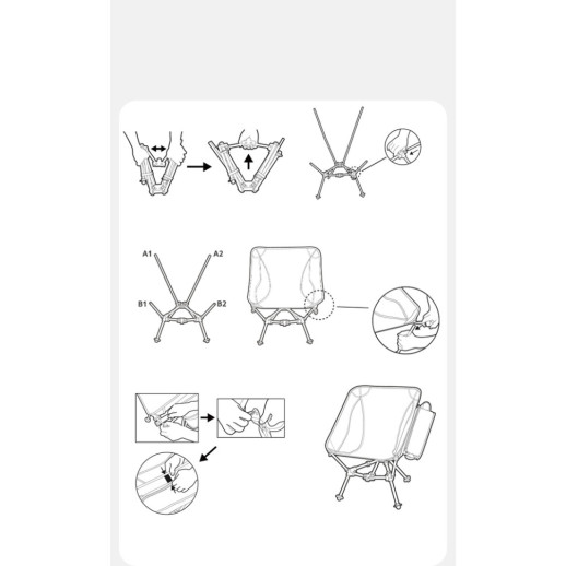 Кресло складное Naturehike Clamshell 001 Triangle Folding Moon Chair, черный