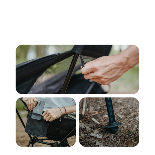 Кресло складное Naturehike Clamshell 001 Triangle Folding Moon Chair, черный