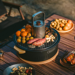 Настольная круглая печь с решеткой гриль Naturehike CNK2550CF010, 36*32.6*12 см, хромированное железо