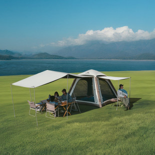 Палатка четырехместная автоматическая надувная с тентом Naturehike Ango CNK2550WS017, серая