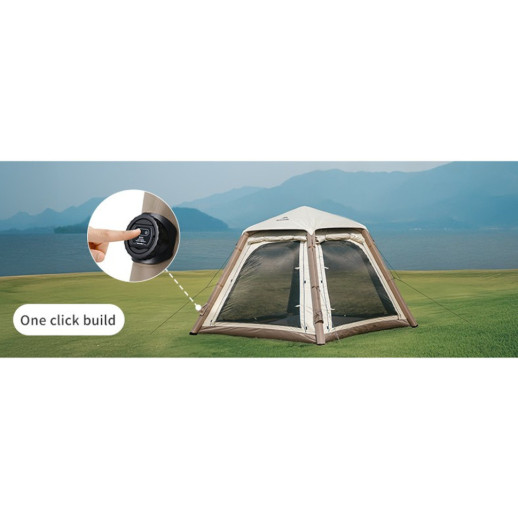 Палатка четырехместная автоматическая надувная с тентом Naturehike Ango CNK2550WS017, серая